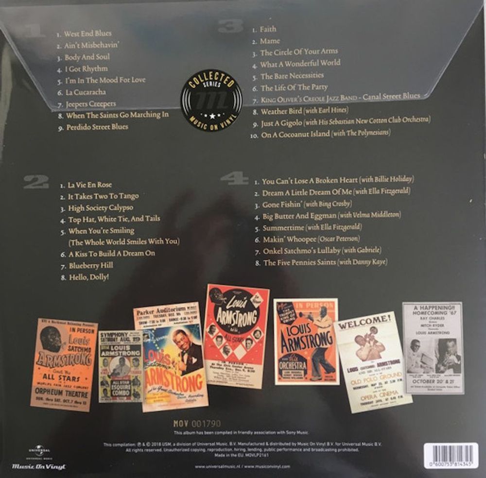 Louis Armstrong. Collected (2 LP, Colour) Луи Армстронг. Новая запечатанная виниловая пластинка