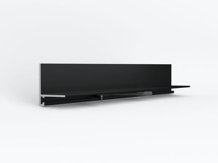 Микроплинтус L-образный черный муар алюминиевый Laconistiq Micro-L 26x16x2450 мм