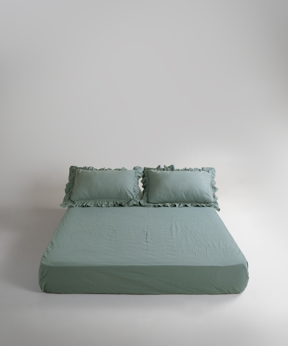 Lımasso КПБ 4 пр. Stonewashed Exclusıve Natural Green пододеяльник 200*220, простынь 240*260, наволочки 50*70 2шт