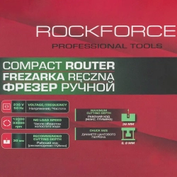 Фрезер ручной (710Вт, 13000-33000 об/мин, ход фрезы 36мм, диаметр цангового патрона 6,8мм) RockFORCE RF-RT0700C