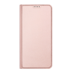 Чехол книжка из кожи розового цвета для Samsung Galaxy S26+ Плюс, серия Skin Pro Series от Dux Ducis