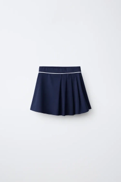 ZARA СПОРТИВНАЯ ЮБКА В СКЛАДКУ, СИНИЙ