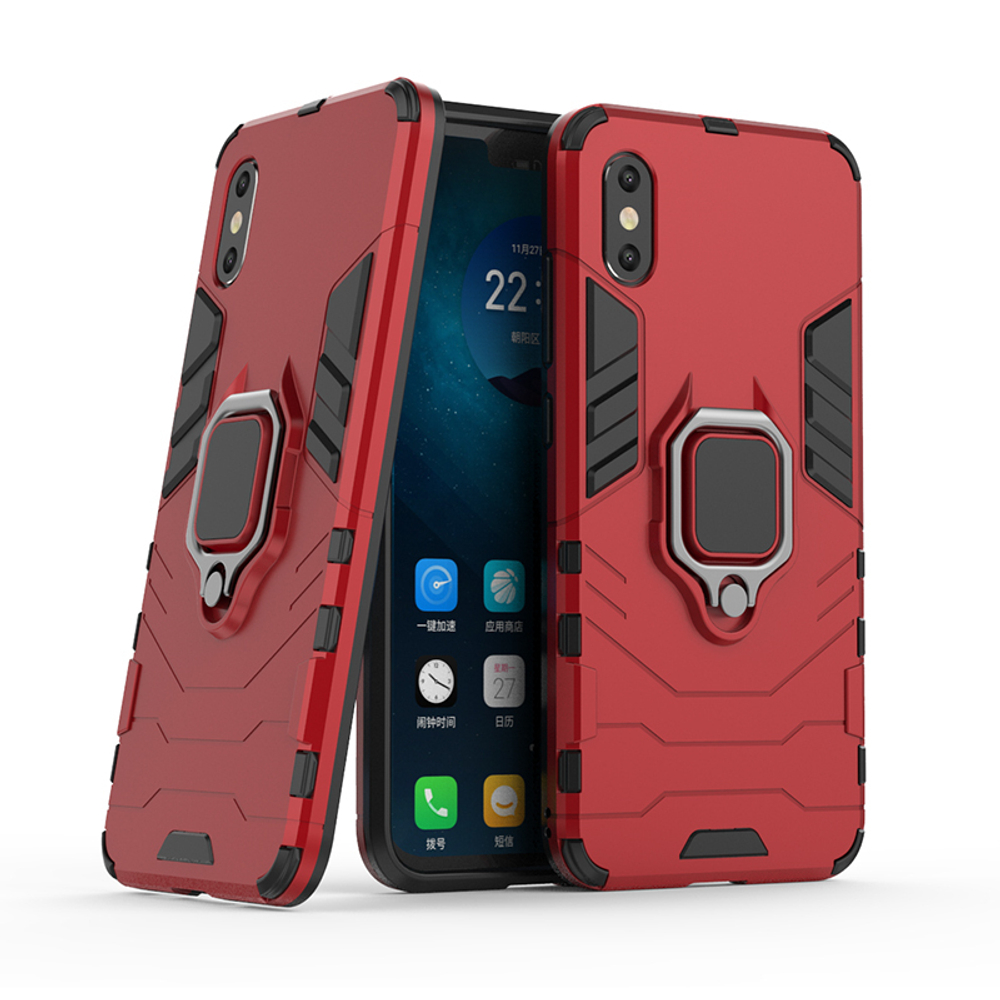 Противоударный чехол с кольцом Panther Case для Mi 8 БЕЗ ОТПЕЧАТКА ПАЛЬЦА