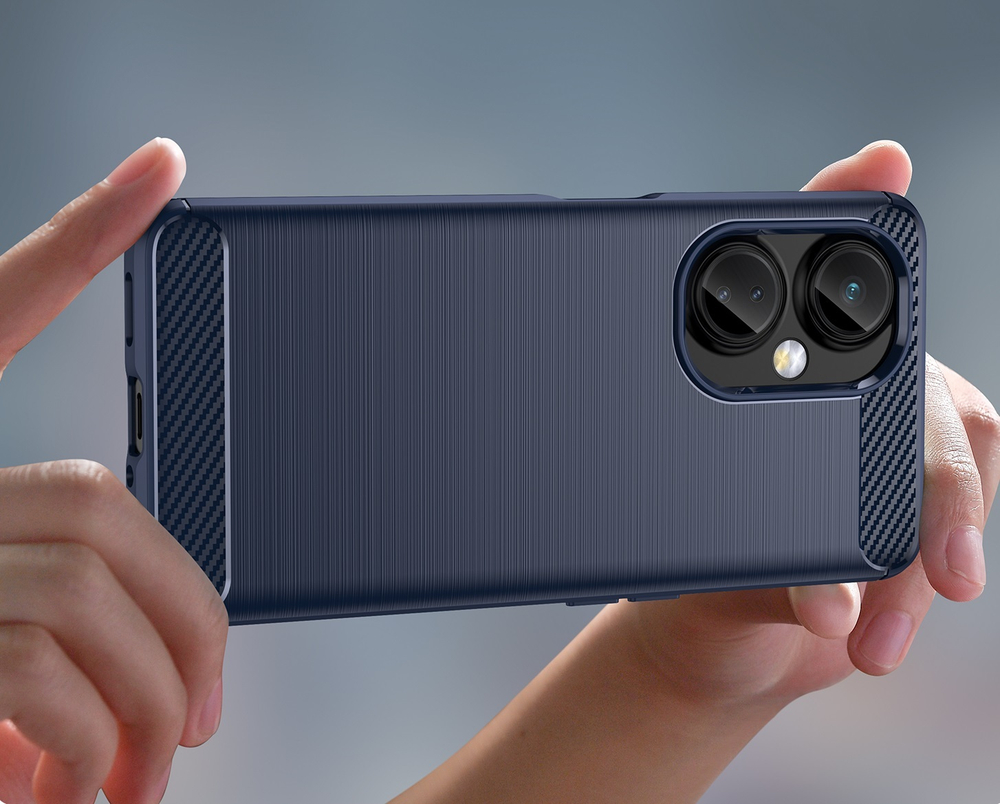 Чехол синего цвета в стиле карбон для Oneplus Nord CE3 Lite, серия Carbon от Caseport