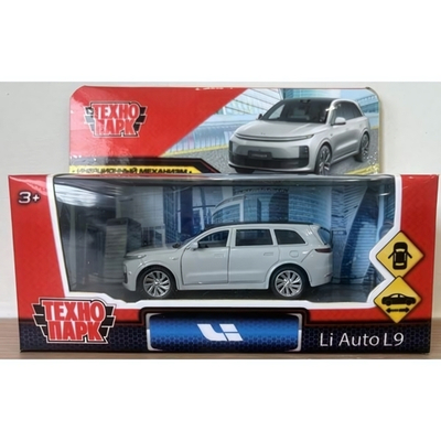 Модель ин. мет. "Li auto l9" 10,5 cm, двери, серебристый, в коробка (Технопарк)