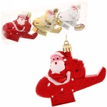 Ёлочные игрушки «Новогодний самолет» 9 см, микс (набор 3 шт)