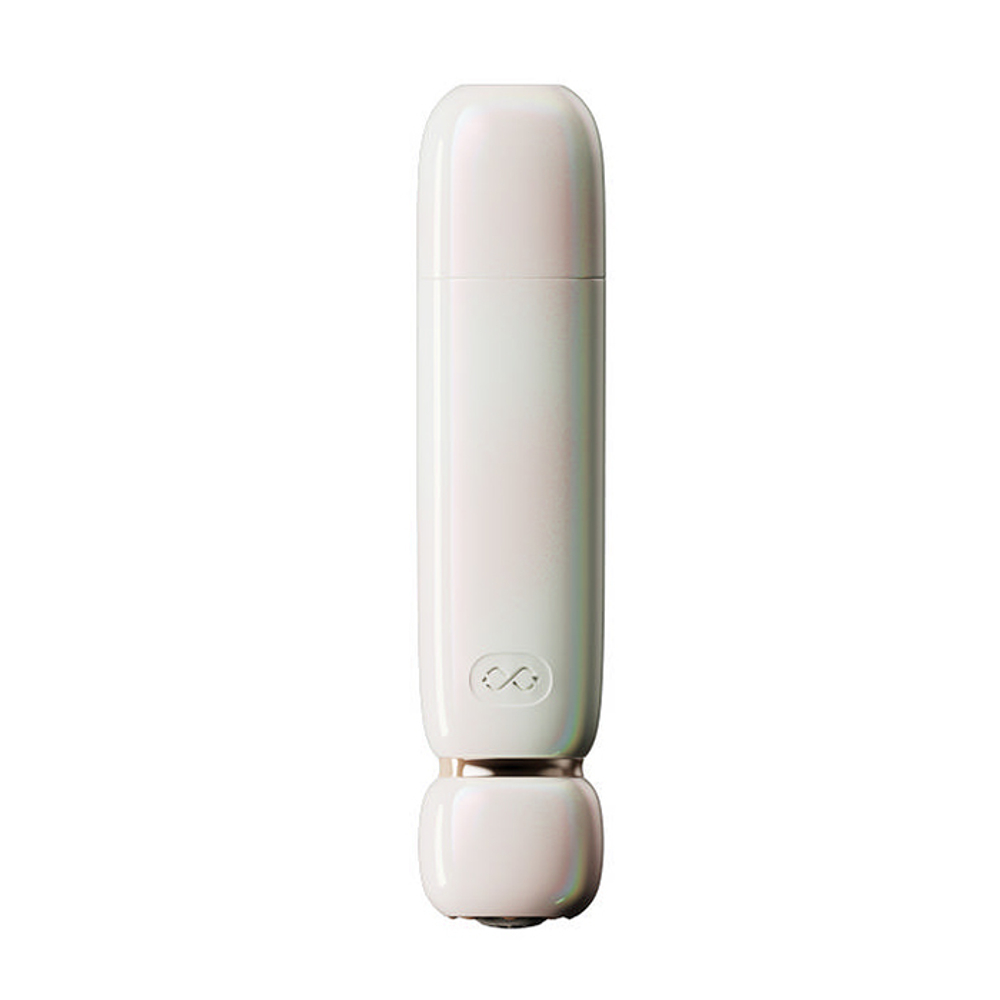 Бежевый вакуумный клиторальный стимулятор 12,6см Zalo Lia Suction Massager Floral White