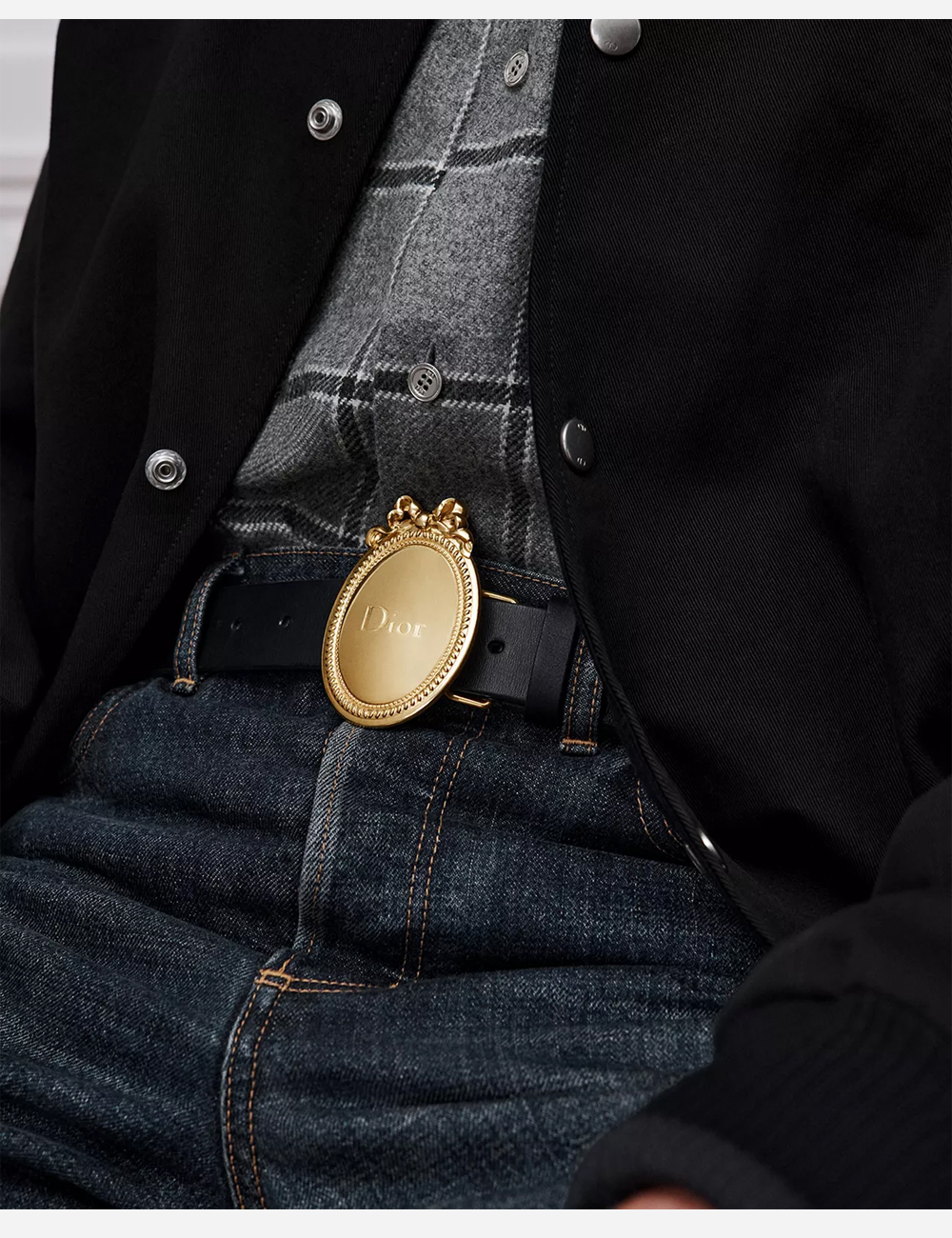 Ремень Dior Médaillon Belt 30 mm Black