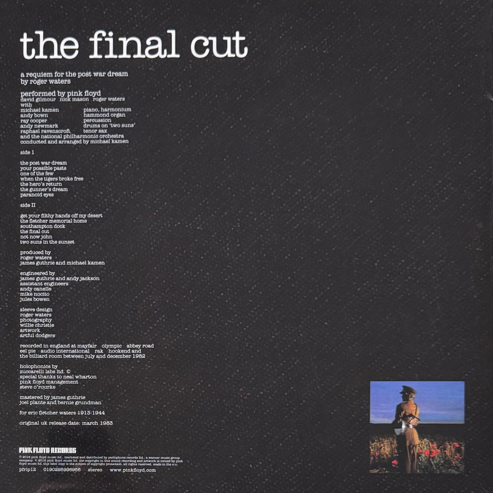 Pink Floyd ‎– The Final Cut (Европа 2016г.)