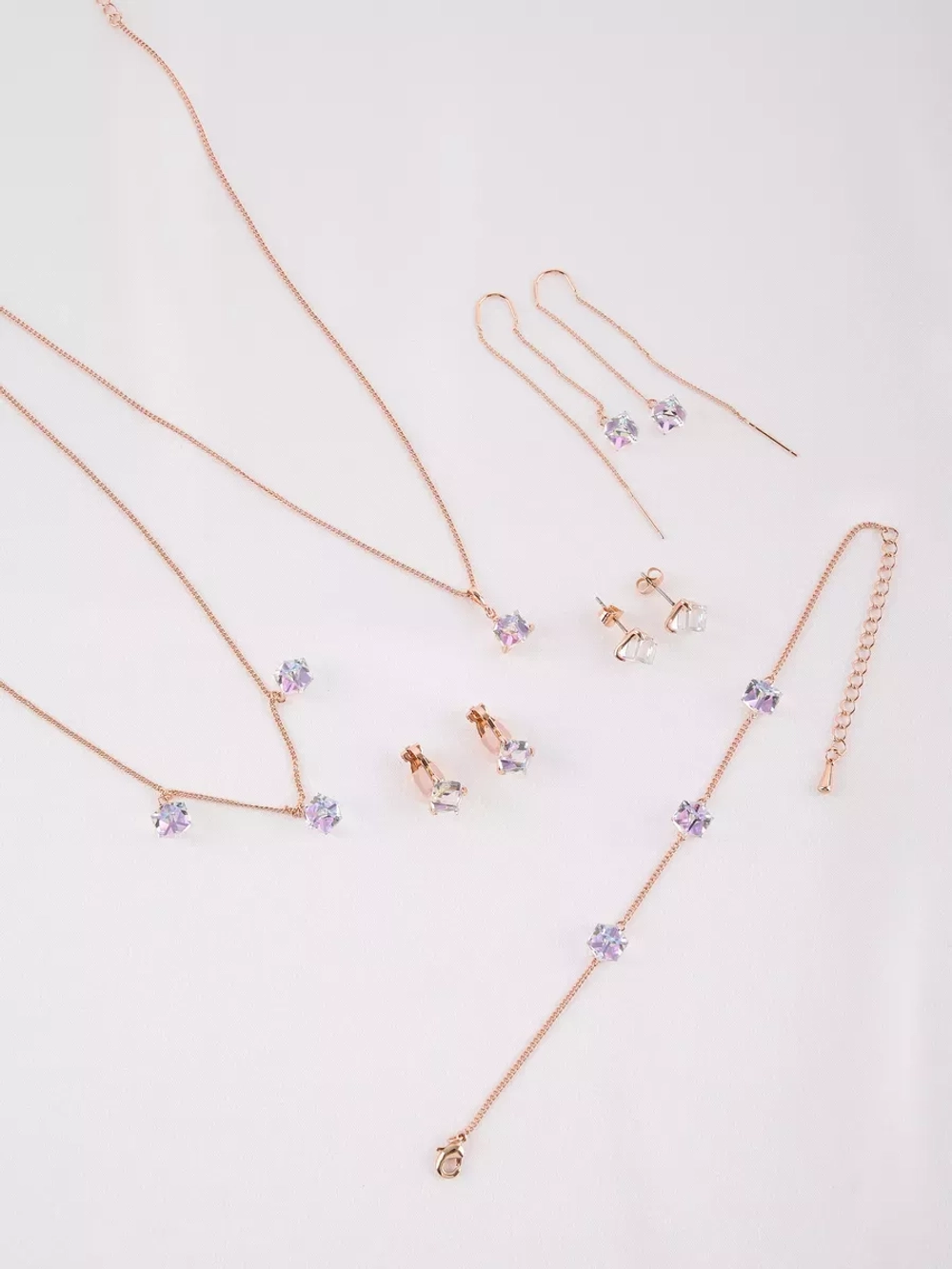 Браслет Миражи с сиреневыми кристаллами Swarovski