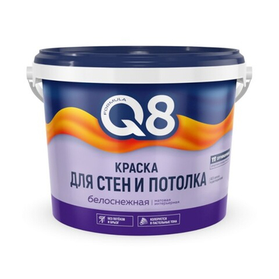 Краска интерьерная Formula Q8, белоснежная, 13 кг