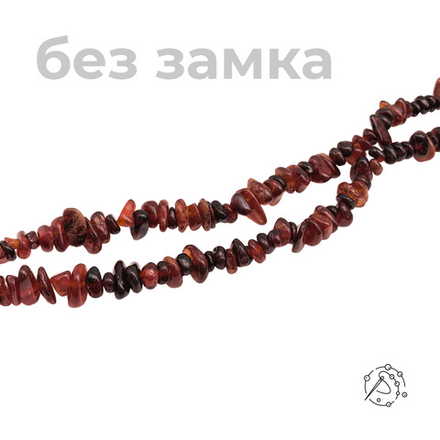 Нить бусин (крошка) из граната спессартин