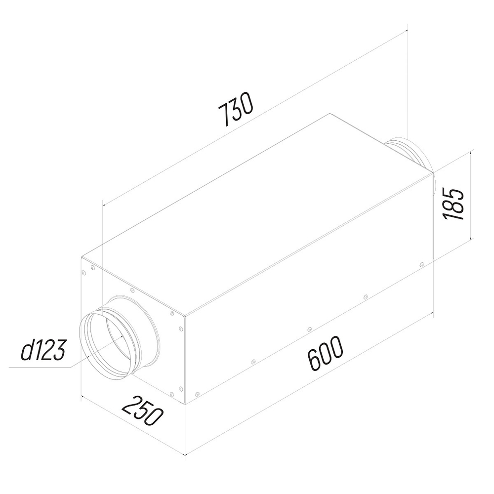 Provent KSE 125/600 ECO шумоглушитель прямоугольный