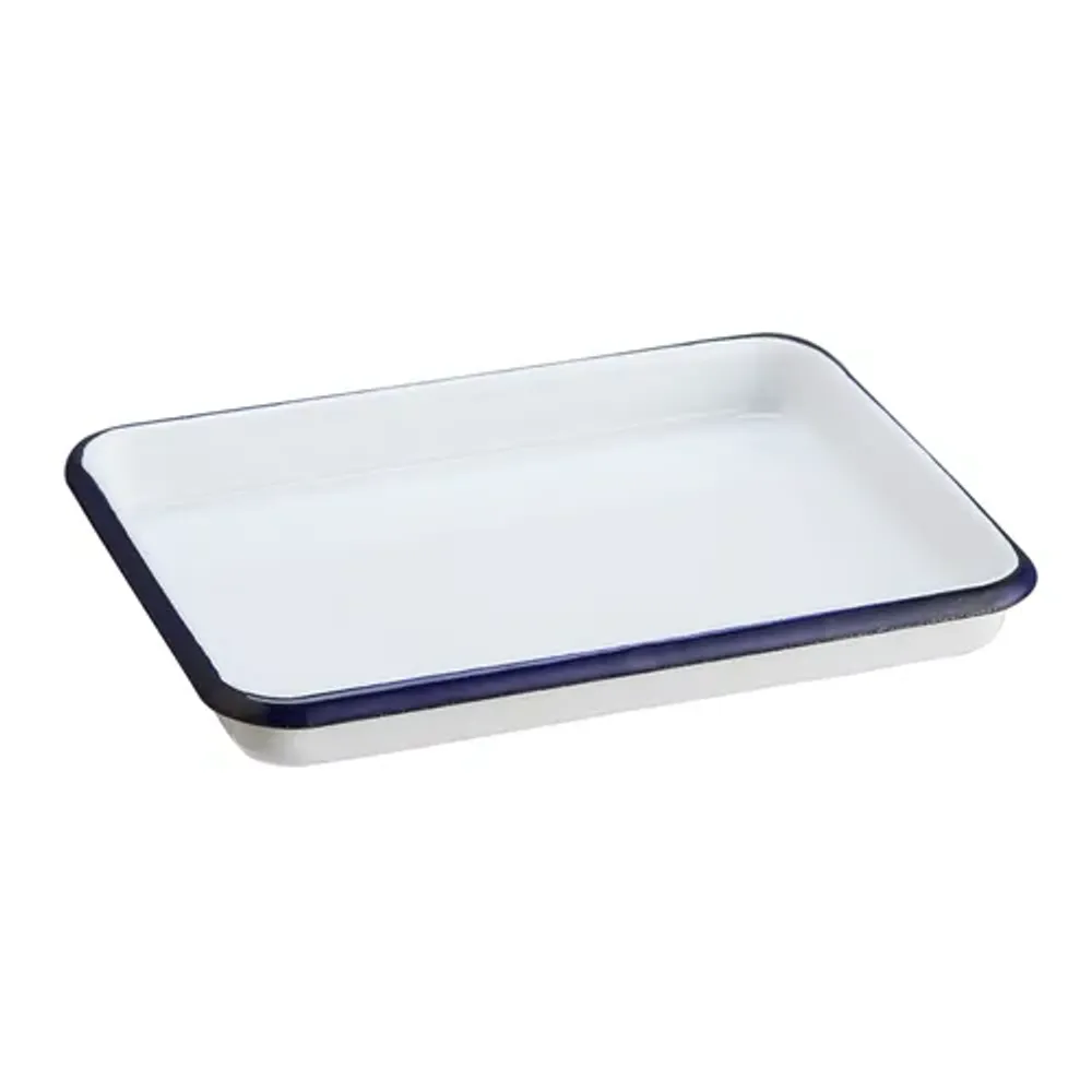 Блюдо прямоугольное 17*12,6*1,8 см 250 мл Blue Rim эмалированая сталь SUNNEX [1]