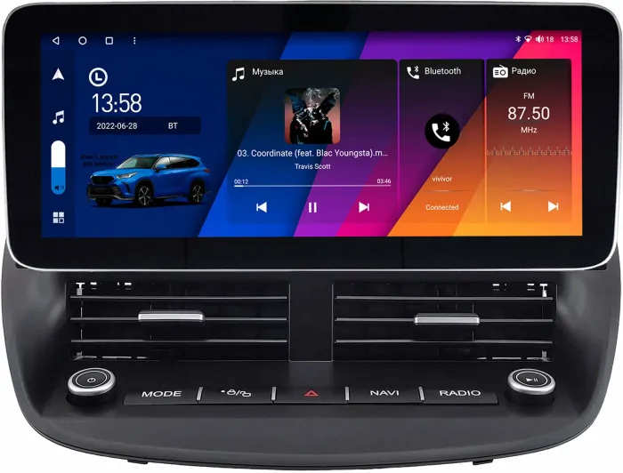 Магнитола для Ford Kuga 2 2013-2019 - Canbox H-Line 1408 монитор 12.3" QLED в стиле MERCEDES на Android 10, Быстрая, ТОП-процессор, CarPlay, 4G SIM-слот