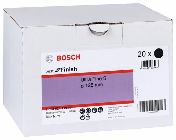Скотч брайт Bosch круг белый 150 мм Velcro Cleaning White в упаковке по 20 шт