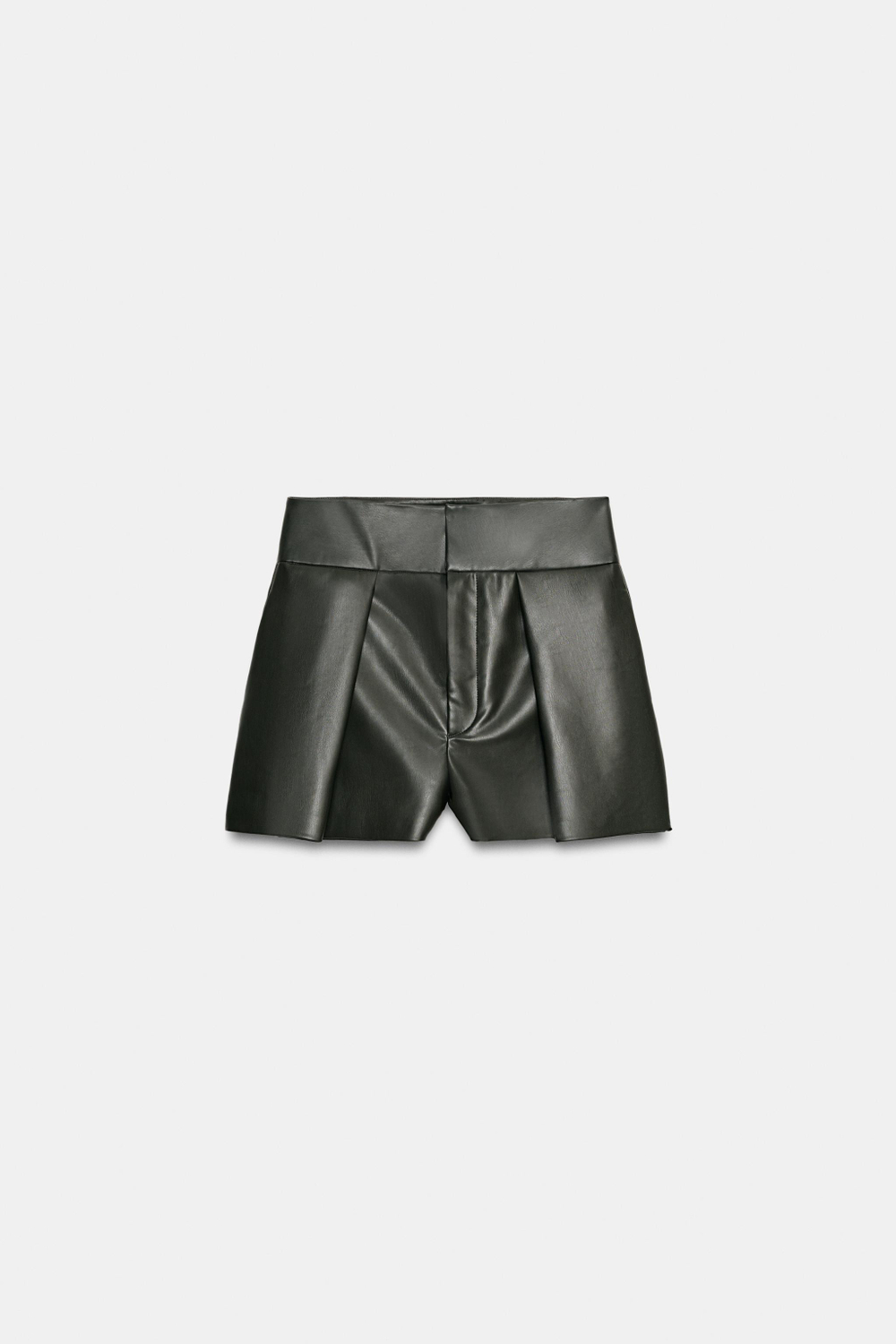 ШОРТЫ ИЗ ИСКУССТВЕННОЙ КОЖИ СО СКЛАДКАМИ — ZARA