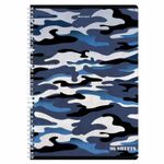 Тетрадь А4, 96 л., BRAUBERG, гребень, клетка, обложка картон, "Military", 404057, 4шт
