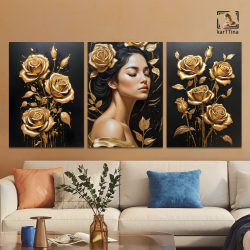 Картина karTTina "Золотое спокойствие", 150 см х 70 см