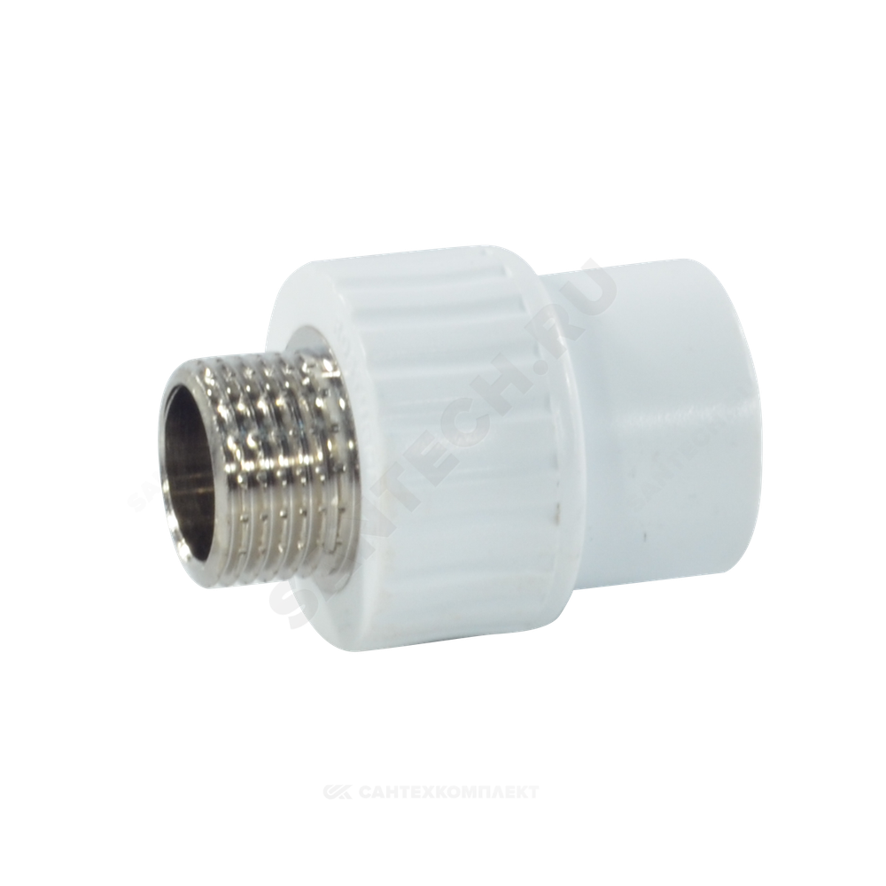 Муфта PP-R комбинированная белая Дн 20х3/4" НР RTP (РосТурПласт) 10663