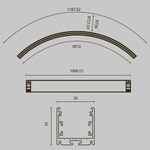Профиль Led Strip ALM-3535R-B-IN-90°-1.5M