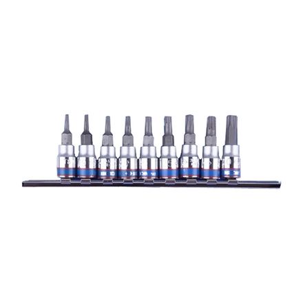 Цена на KING TONY (2109PR) Набор торцевых насадок 1/4", TORX, Т8-Т40, L = 37 мм, 9 предметов