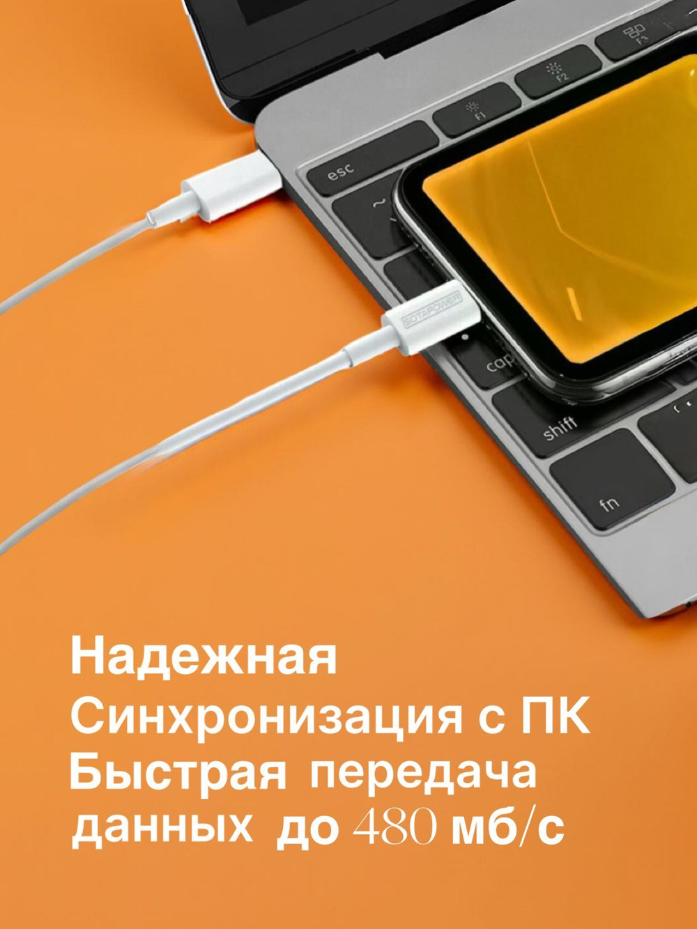 Зарядка для iphone Type-C / с кабелем Lightning / Блок питания / Зарядное устройство айфон ; белый
