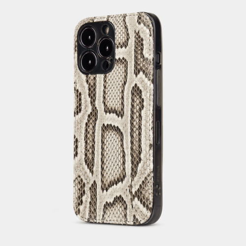 Чехола для iPhone 15 Pro из кожи питона, цвета Natur
