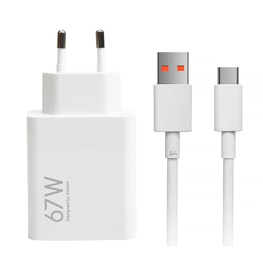 Сетевое зарядное устройство Xiaomi MI 1USB 67W с проводом Type-C (MDY-12-ES) белое