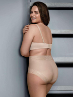 Трусики-слипы с высокой линией талии Soft lace (Размер: XXL) (Цвет: телесный)