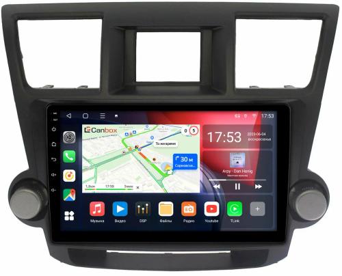 Магнитола для Toyota Highlander 2 2007-2013 XU40 - Canbox 1087 Qled, Android 10, Быстрая, SIM-слот (крутилки активные)