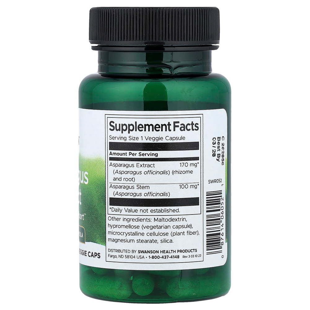 Swanson Vitamins, экстракт спаржи, 60 растительных капсул