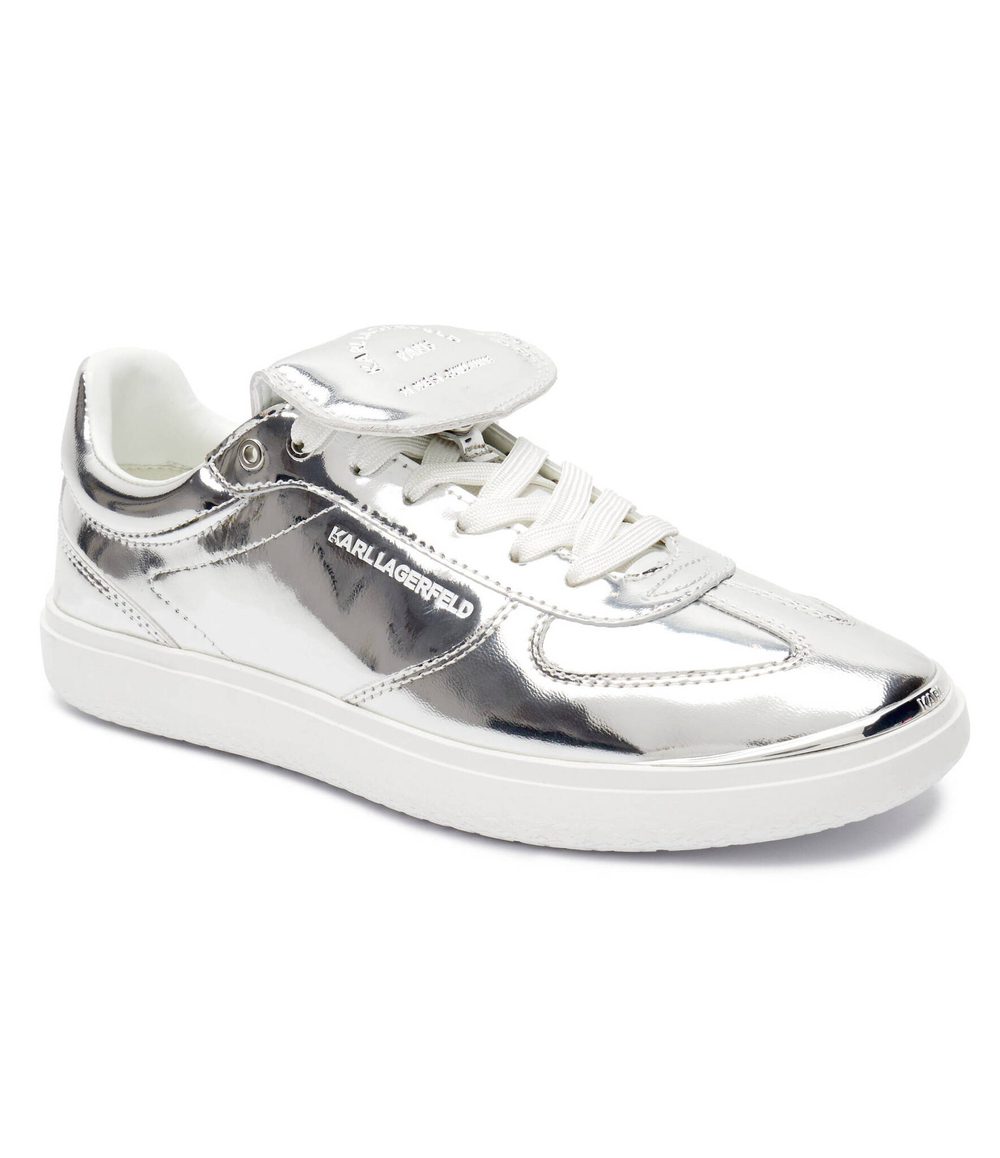 Кожаные кроссовки Karl Lagerfeld - серебряный(KL63820)