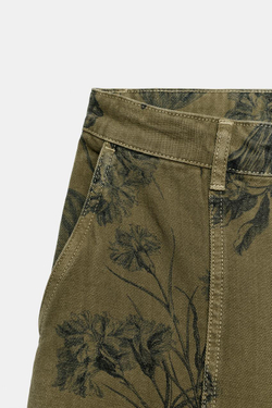 ZARA ДЖИНСЫ BARREL С НИЗКОЙ ПОСАДКОЙ И ПРИНТОМ — ZW COLLECTION, СВЕТЛО-БЕЖЕВЫЙ