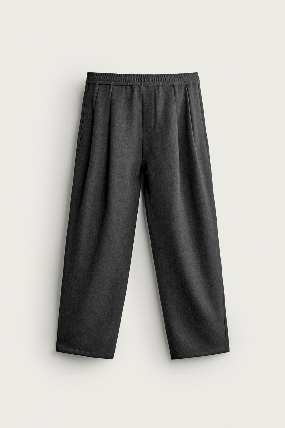 ZARA БРЮКИ COMFORT RELAXED FIT, СЕРЫЙ МЕЛАНЖ