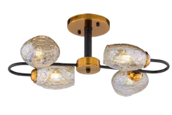 Люстра потолочная Rilon 06749/4 BK+GOLD BRONZE, 4×40 Вт, золотая и чёрная