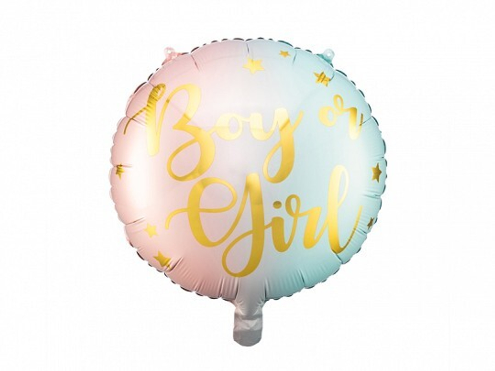 Шар круглый "Девочка или мальчик // Boy or Girl" (35 см)