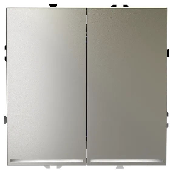Выключатель двухклавишный с подсветкой Voltum S70 Шелк VLS020204