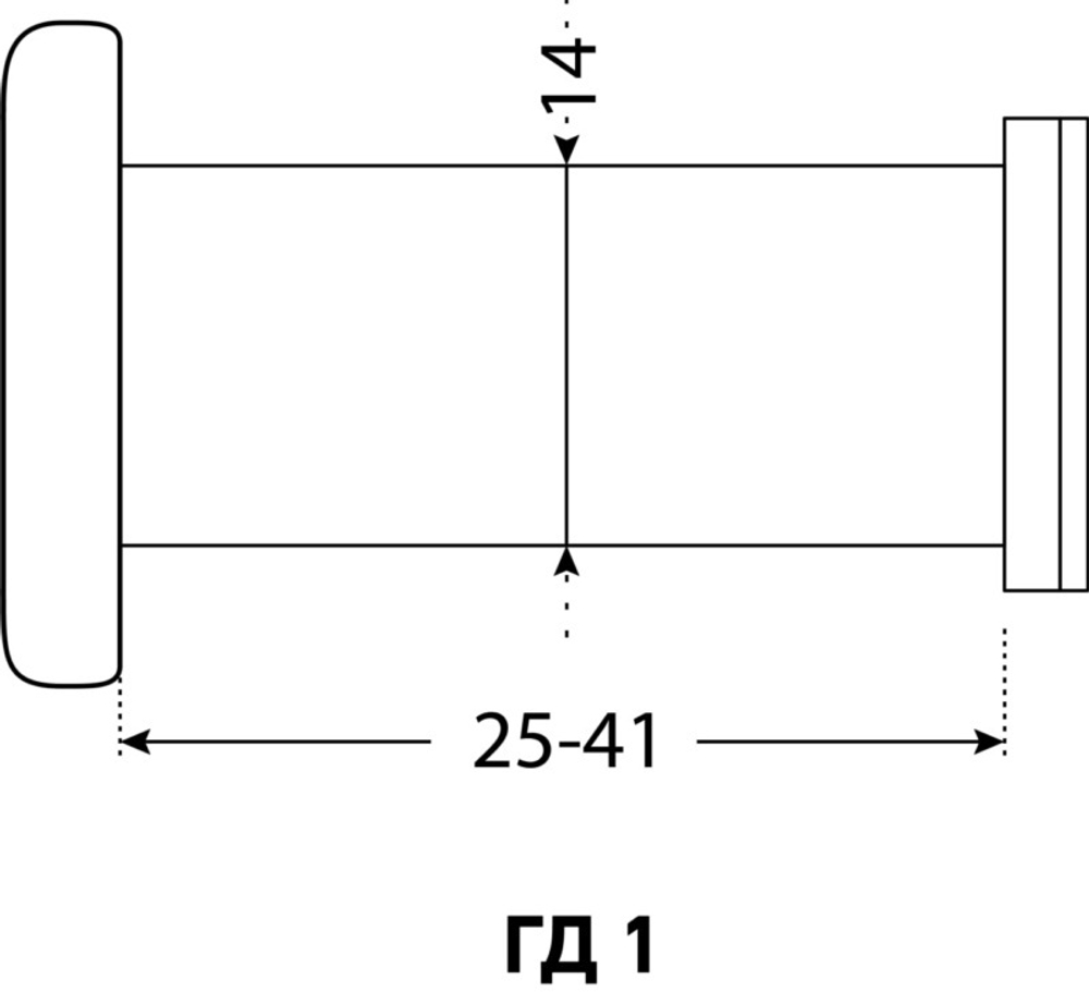 Глазок Аллюр ГД-1 d=14мм 25-42мм хром