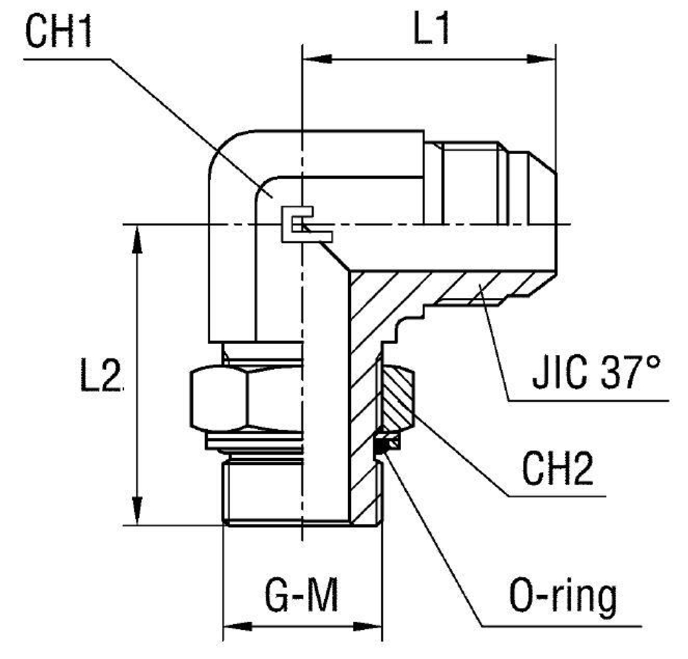 Штуцер FRG90 JIC 9/16 - BSP 3/8