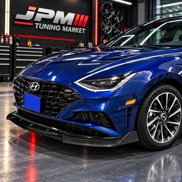 Сплиттер переднего бампера MC Hyundai Sonata DN8 2019-2023 карбон
