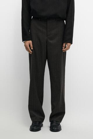 Massimo Dutti Брюки в полоску из 100% шерсти, коричневый