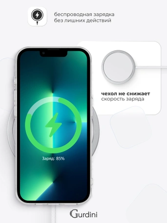 Чехол накладка Gurdini iPhone 13 Pro Max 6.7" плотный силикон 1,5 mm прозрачный