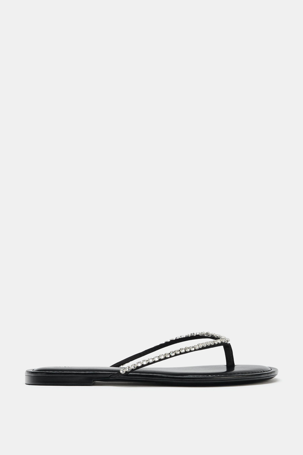 ZARA САНДАЛИИ СО СТРАЗАМИ, ЧЕРНЫЙ