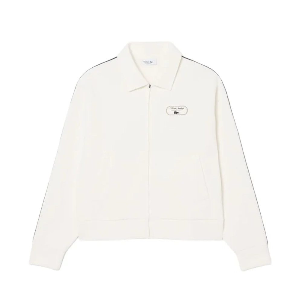 Женская Кофта теннисная Lacoste Tennis Heritage Zipped Badge Accent - white/navy blue