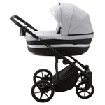 Adamex Rimini LUX RI-13 (2в1) Светло-серая ткань с вкраплениями + Чёрная экокожа
