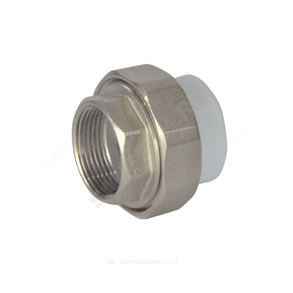 Муфта PP-R комбинированная разъемная белая Дн 32х1" ВР усиленная VALFEX 10155025У
