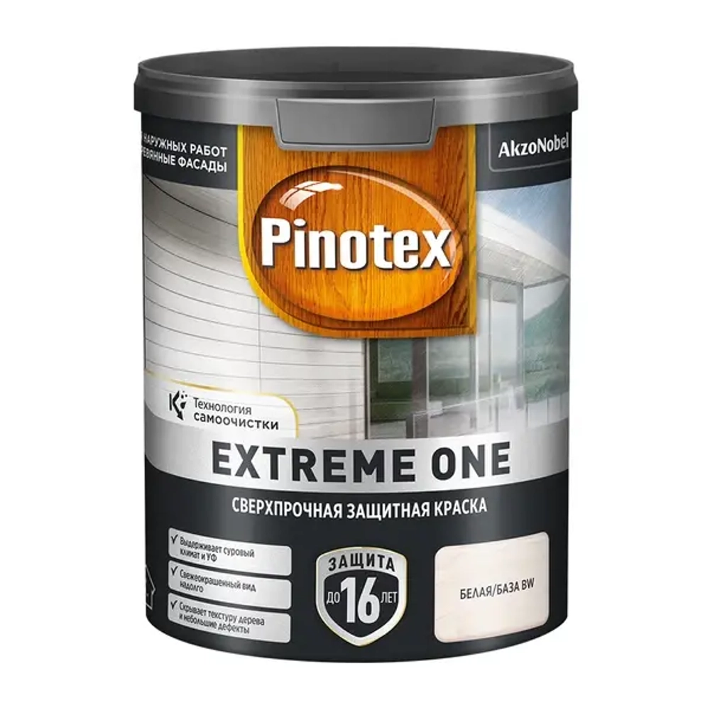 Краска для деревянных фасадов Pinotex Extreme One база BW полуматовая