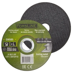 Круг отрезной по металлу 125х1.2.х22.23мм-10шт ForsLine FL-CW505(10 шт к-т)