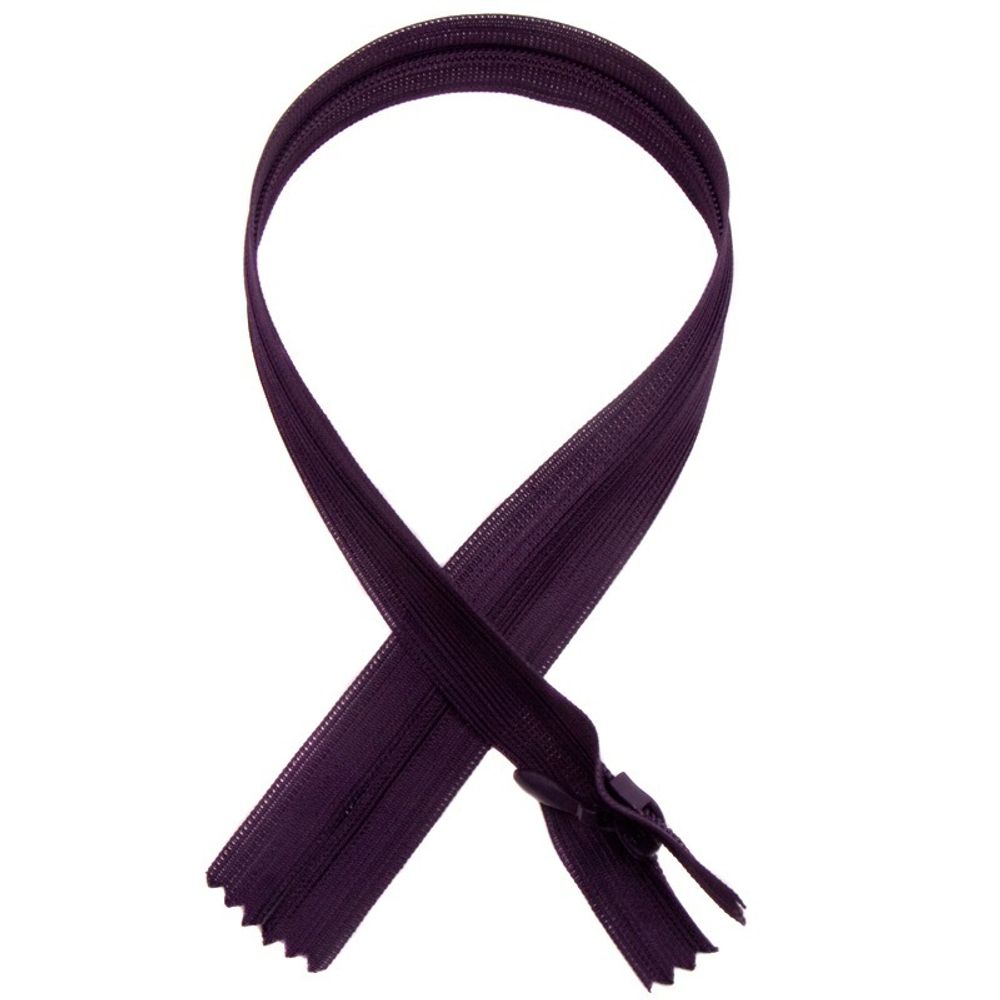 Молния потайная (скрытая) SBS Т3 (3 мм) 1 зам., н/раз., 50 см, S-169, серый темн., уп. 50 шт